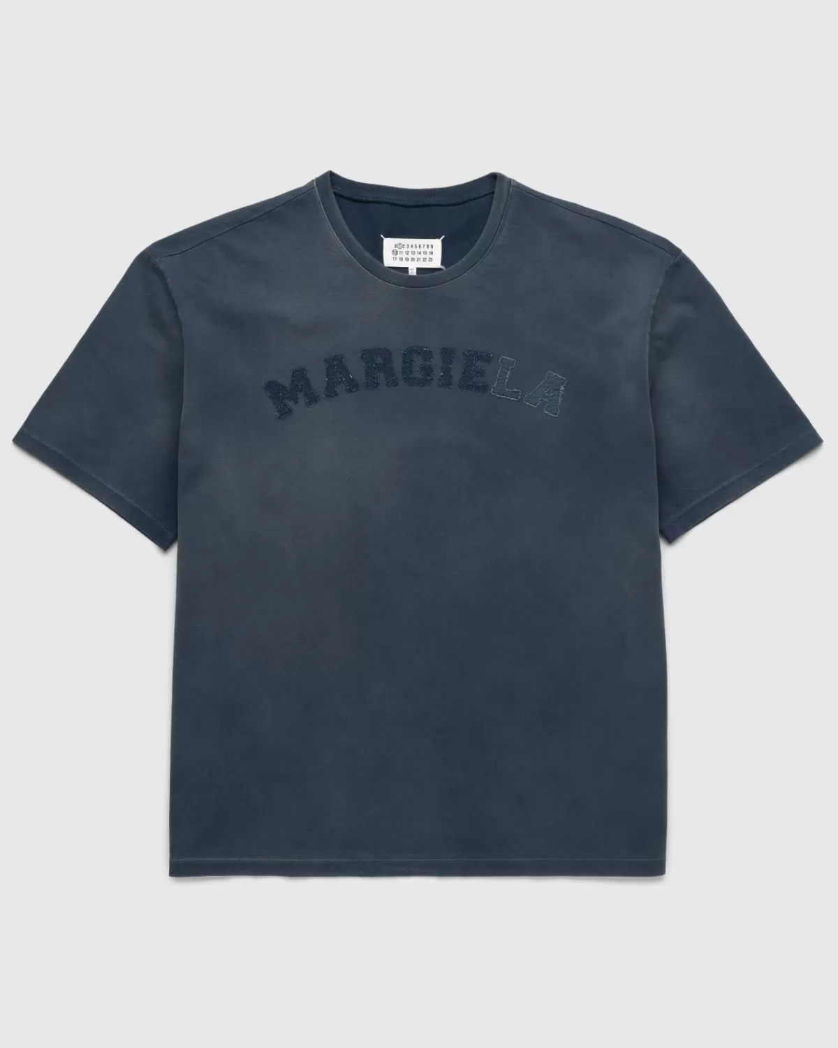 Männer Maison Margiela Schweres Jersey-Logo-T-Shirt Blau