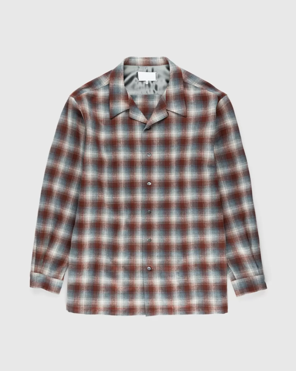 Ubergroses Kariertes Woll-Button-Down-Hemd Multi>Maison Margiela Best Sale