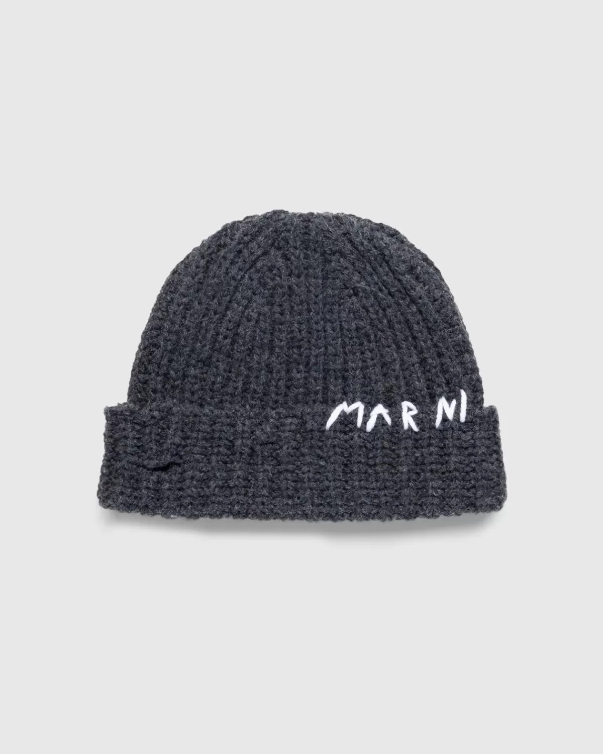 Männer Marni Logo Beanie Grau