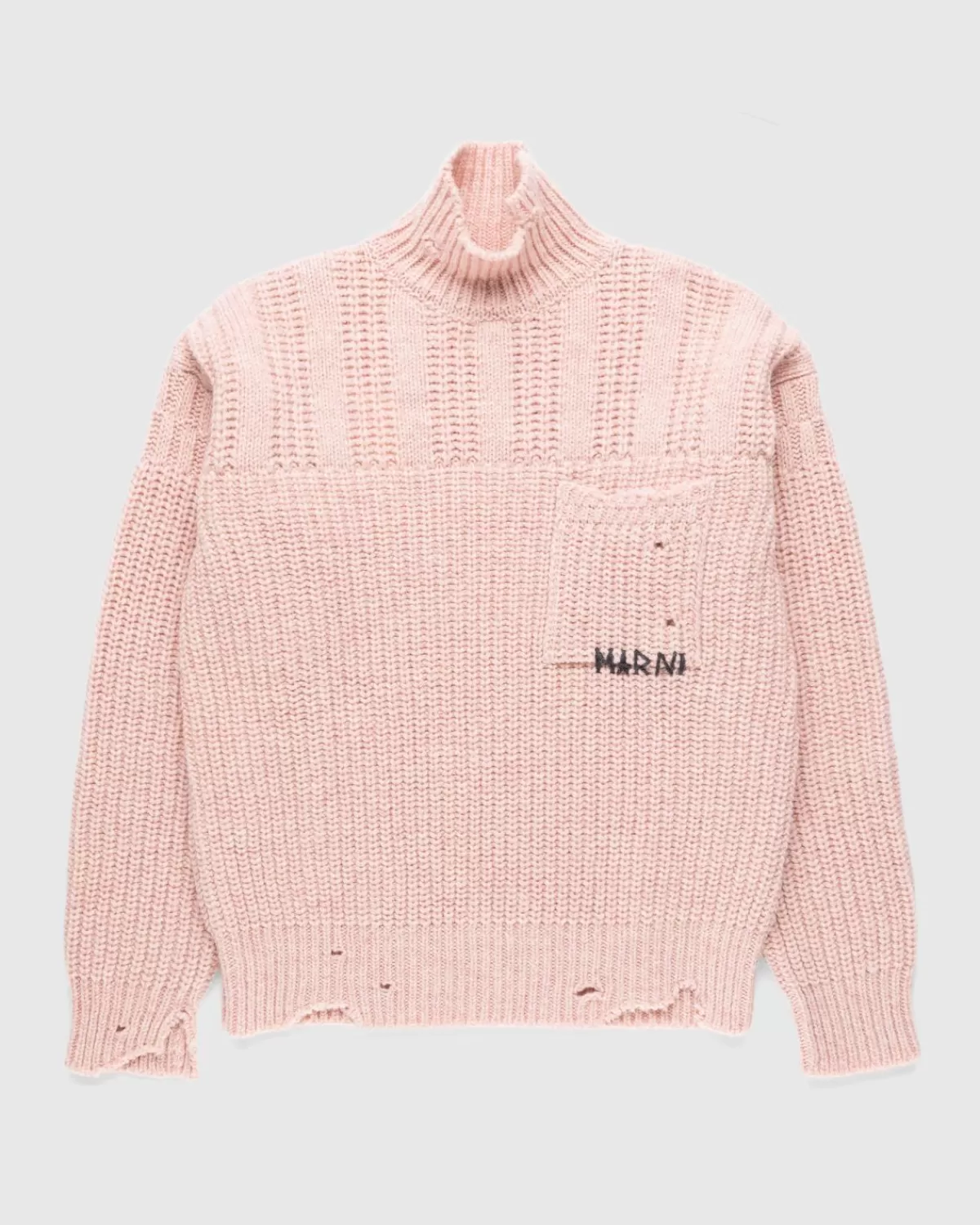 Rollkragenpullover Aus Wolle In Rosa>Marni Hot