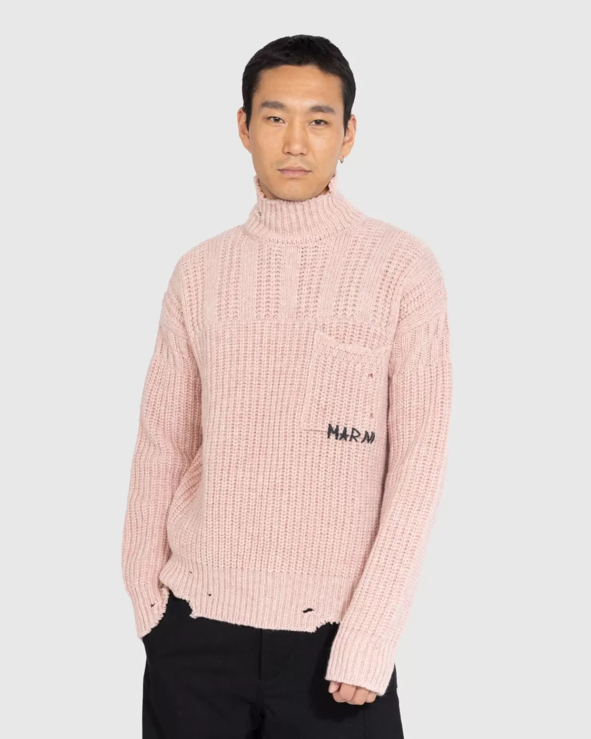 Rollkragenpullover Aus Wolle In Rosa>Marni Hot