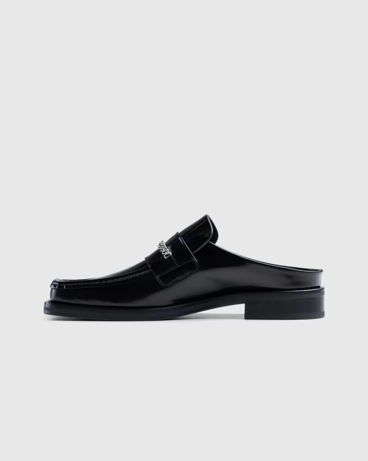 Männer Martine Rose Square Toe Mule Black High Shine