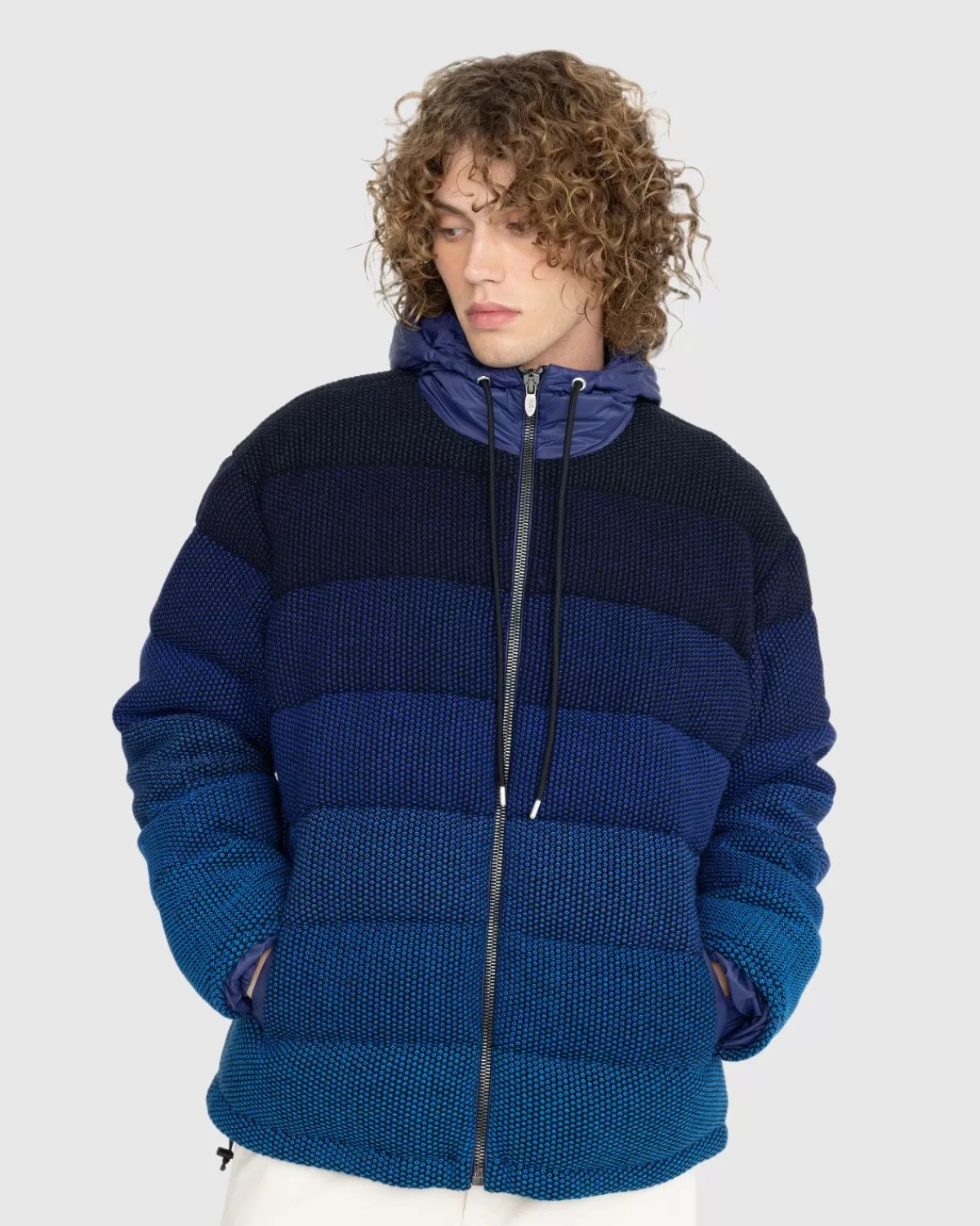 Daunen-Kapuzenjacke Marine/Schwarz>Missoni Sale