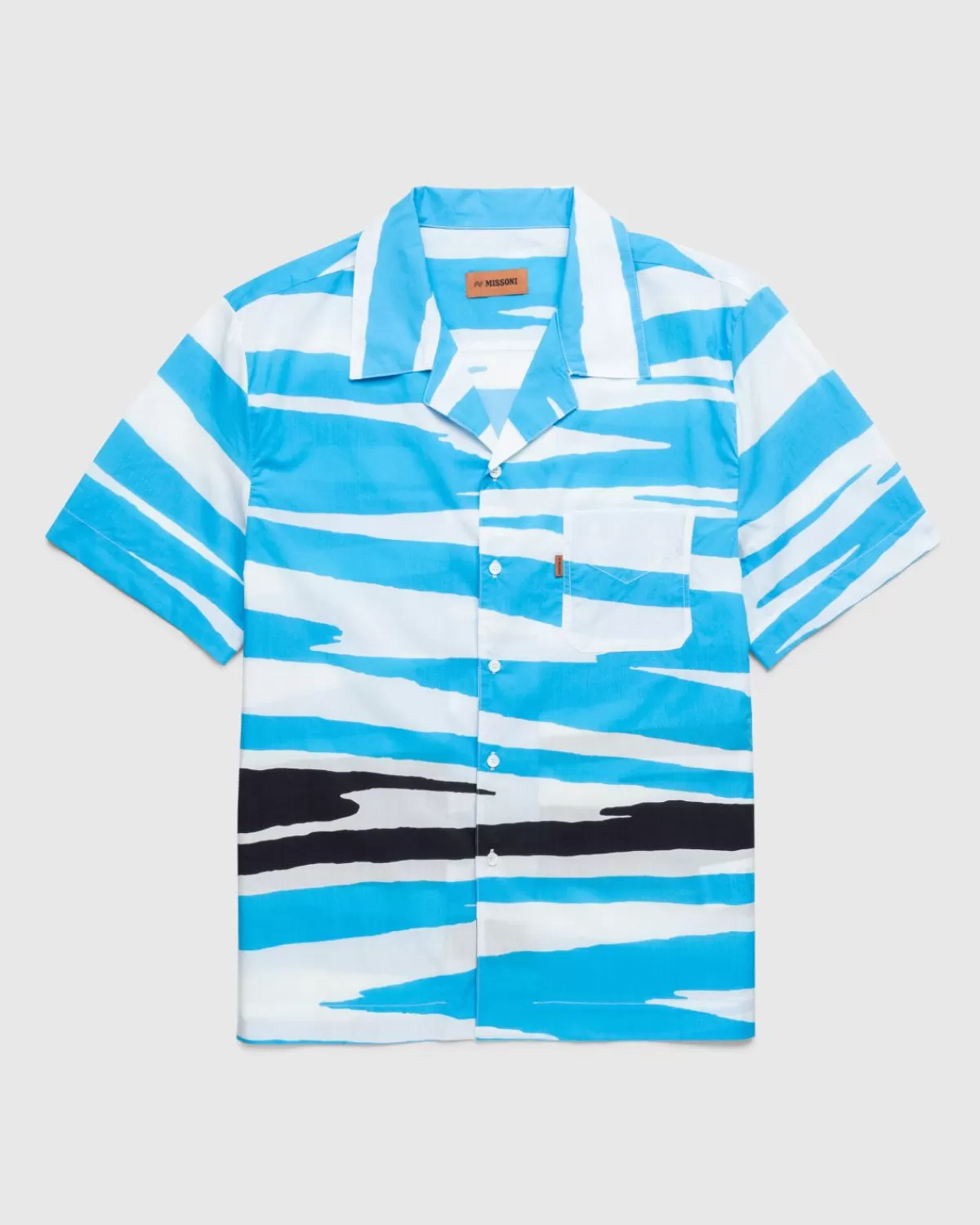 Kurzarm-Bowlingshirt Blau/Schwarz/Weis>Missoni Best Sale