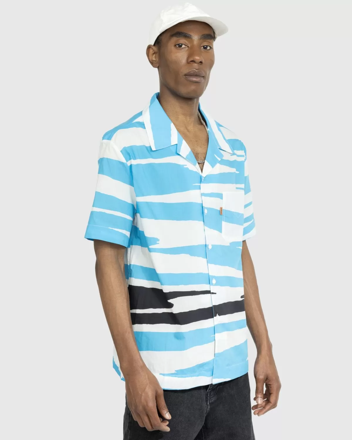 Kurzarm-Bowlingshirt Blau/Schwarz/Weis>Missoni Best Sale