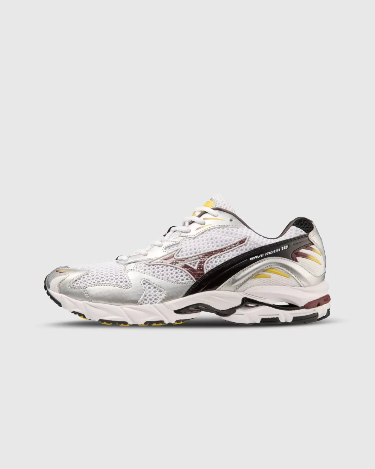 Männer Mizuno Wave Rider 10 Weis/Cabernet/Silber