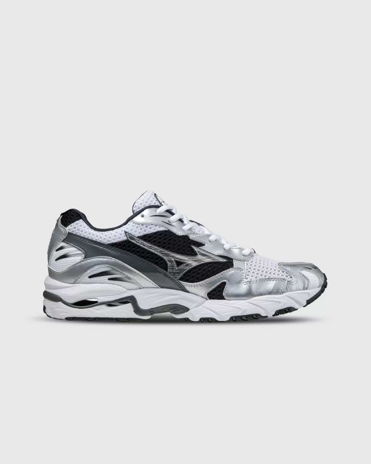 Männer Mizuno Wave Rider 10 Weis/Silber/Schwarz