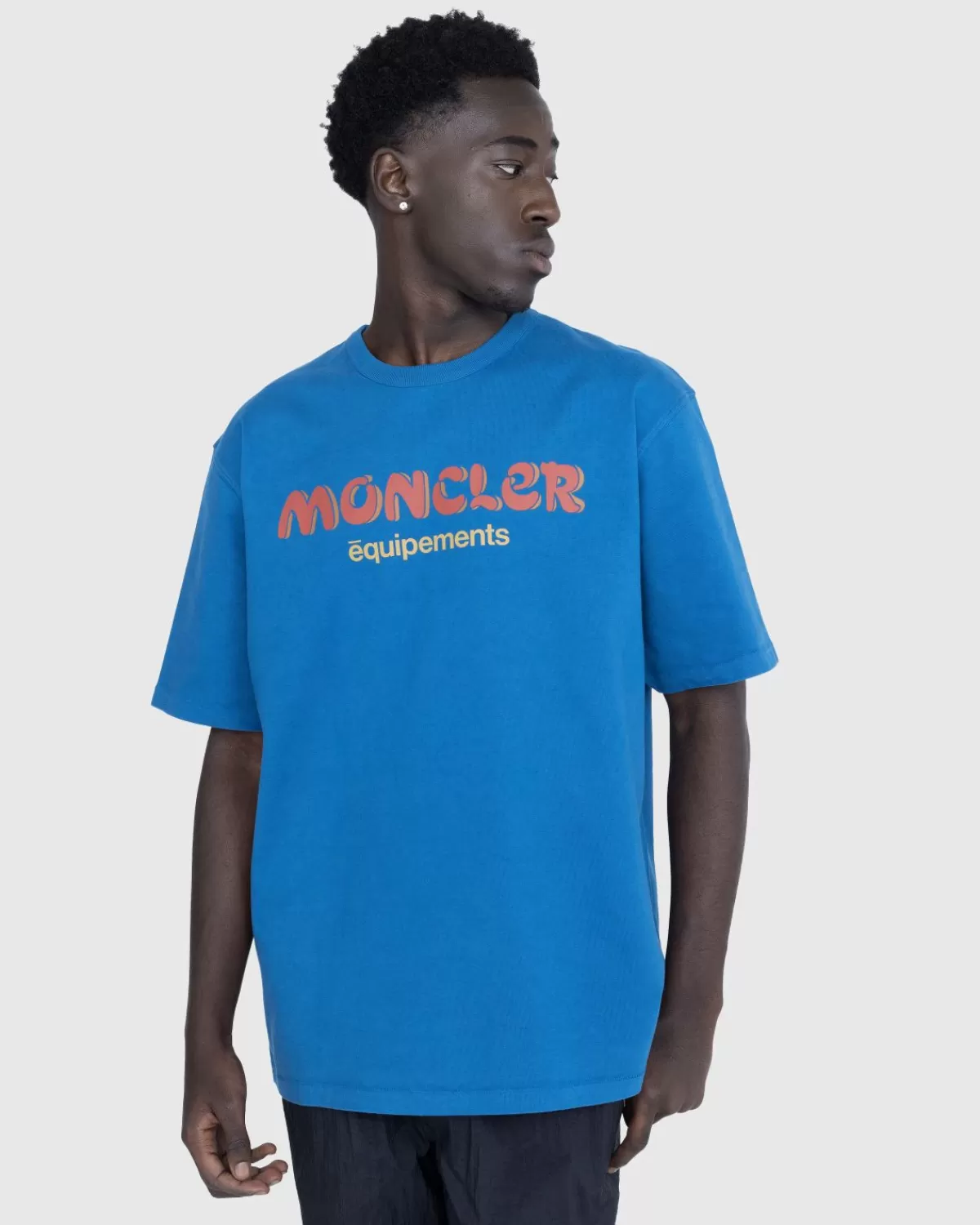 Männer Moncler X Salehe Bembury Logo-T-Shirt Blau