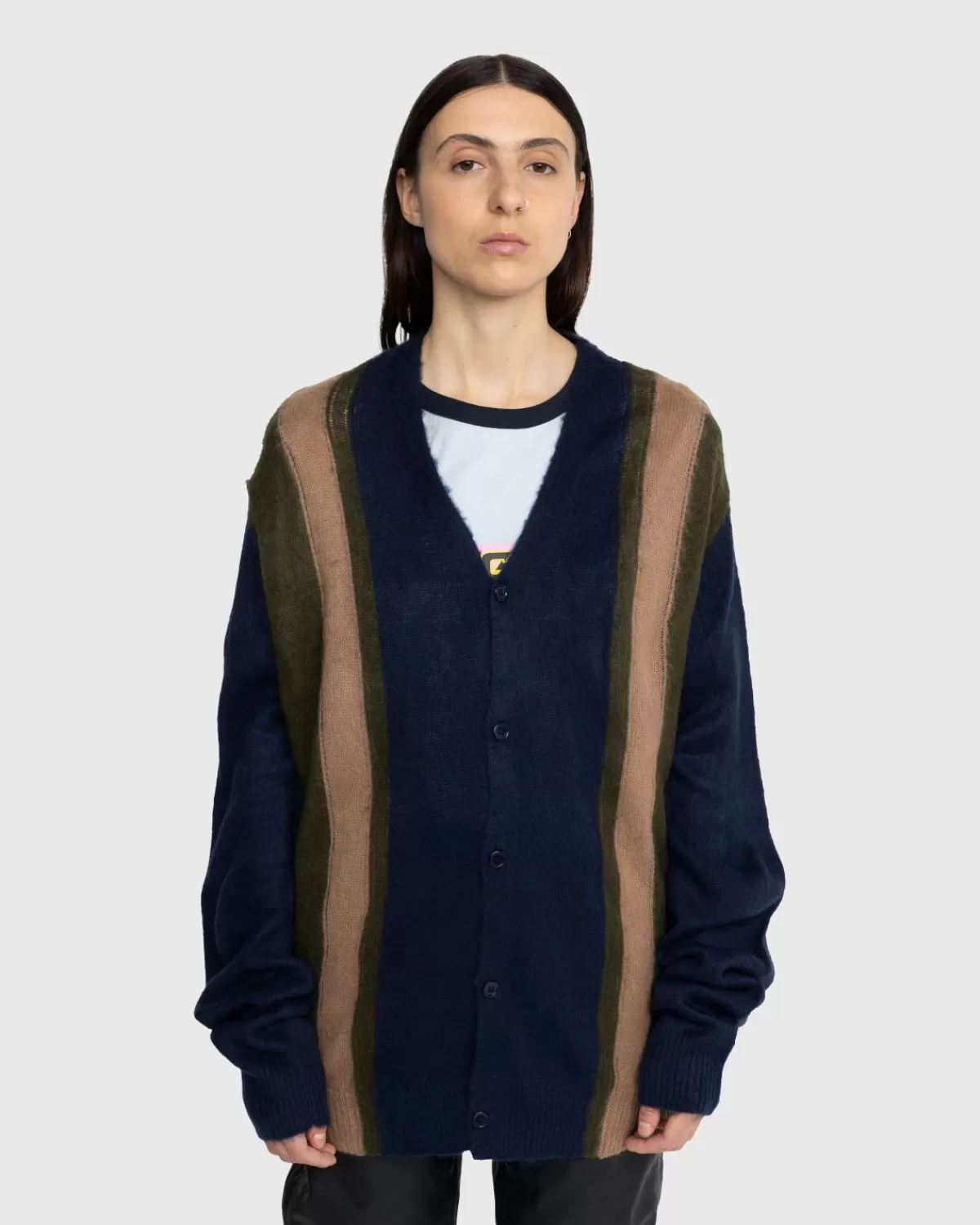 Recess-Strickjacke In Marineblau/Grun>Noon Goons Fashion