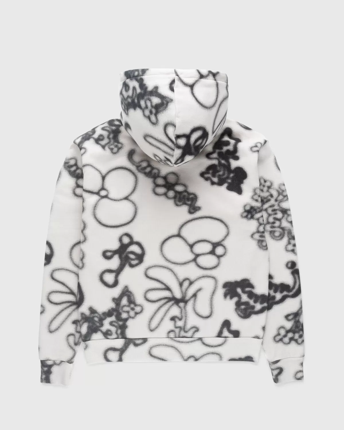 X Highsnobiety Fleece Flower Hoodie Elfenbein/Schwarz>NTS Cheap