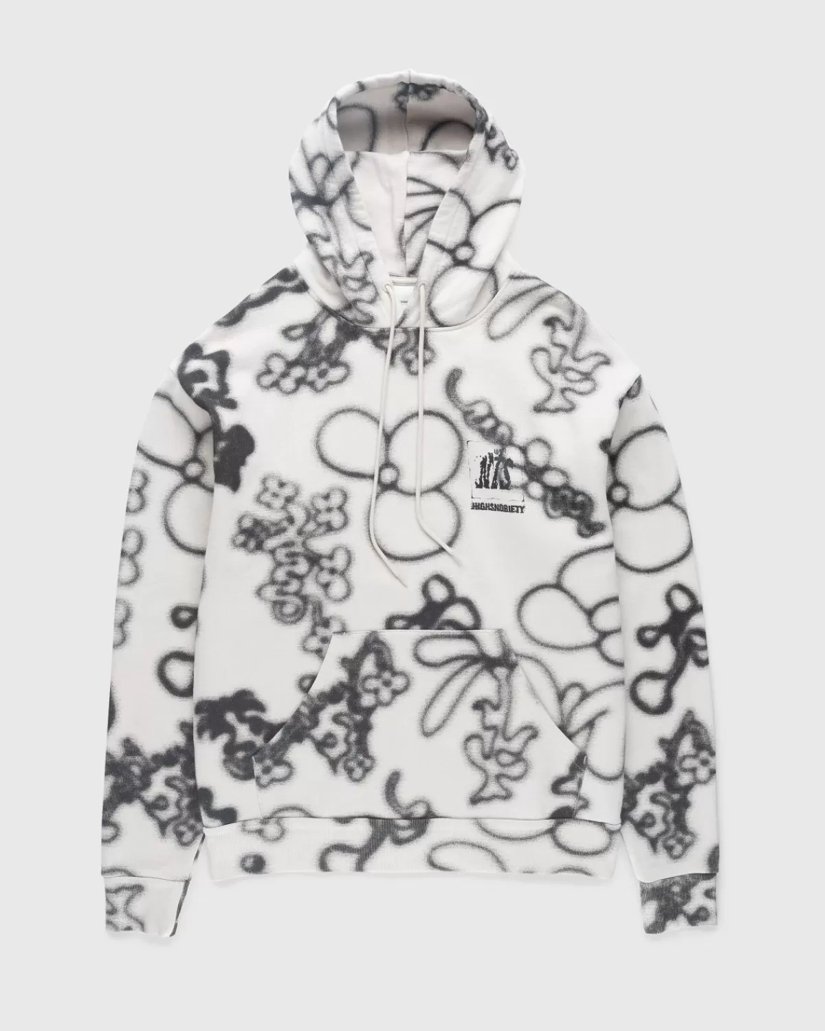 X Highsnobiety Fleece Flower Hoodie Elfenbein/Schwarz>NTS Cheap