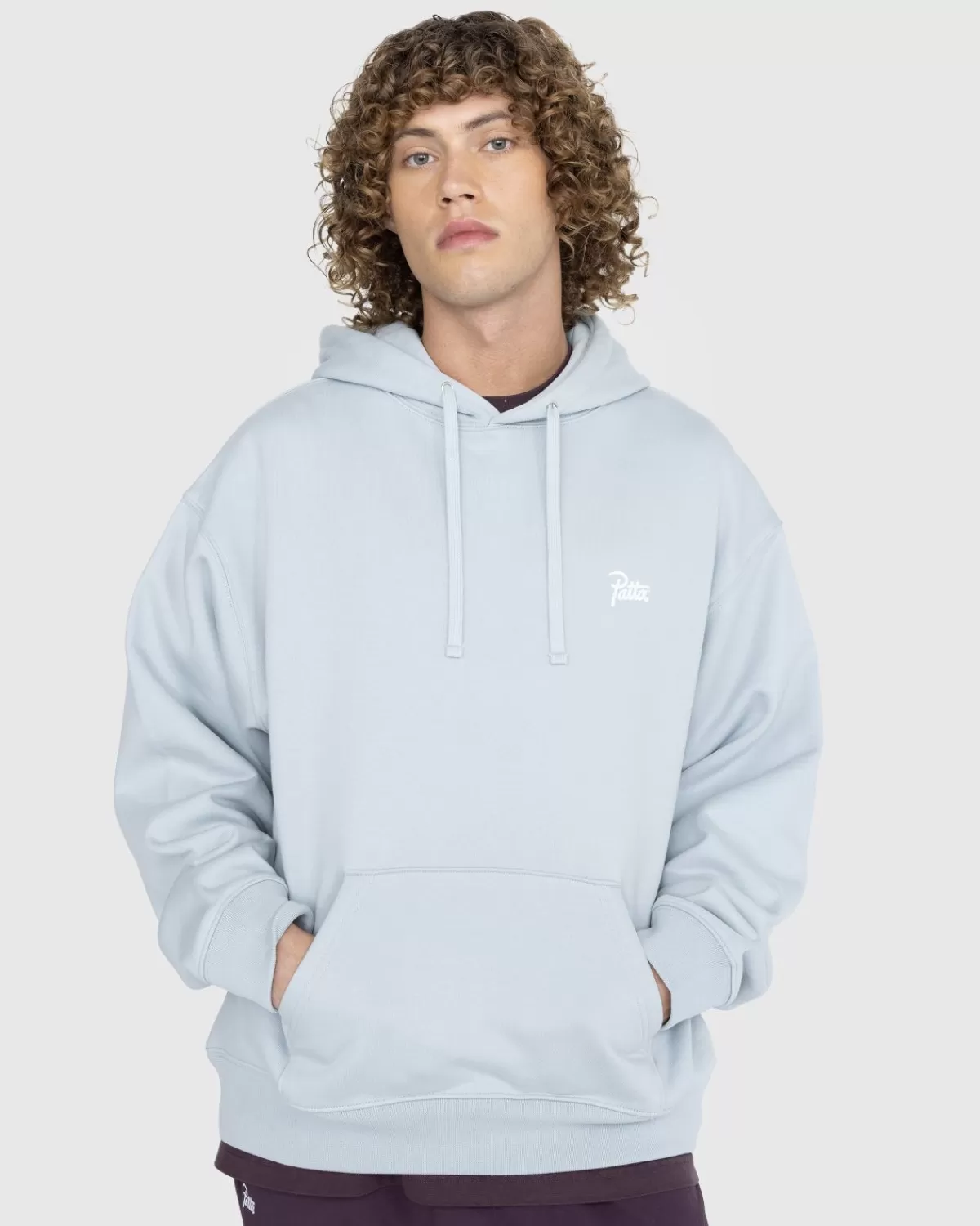 Basic Kapuzenpullover Perlblau>Patta Online