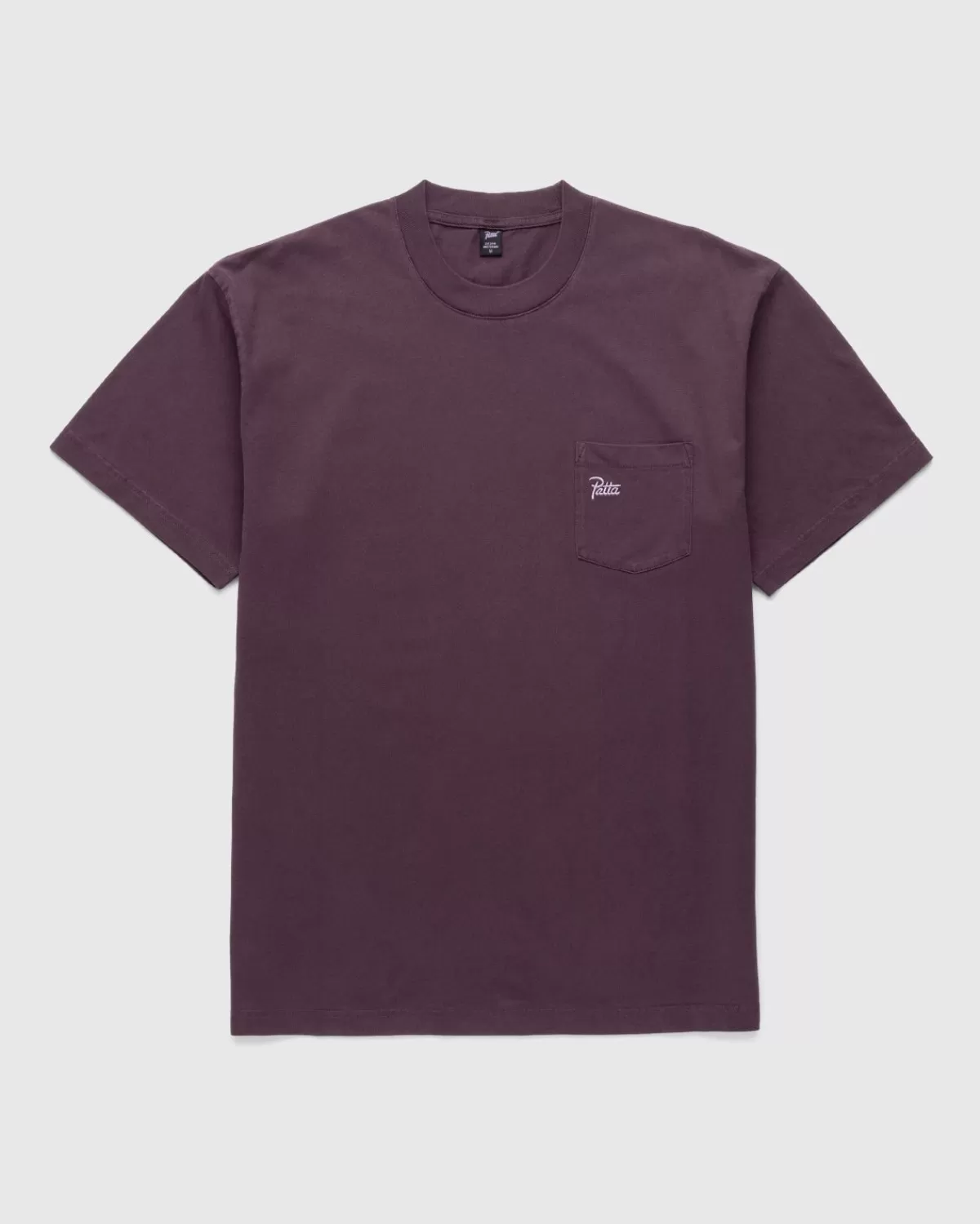 Männer Patta Basic Washed Pocket T-Shirt Plum Perfect