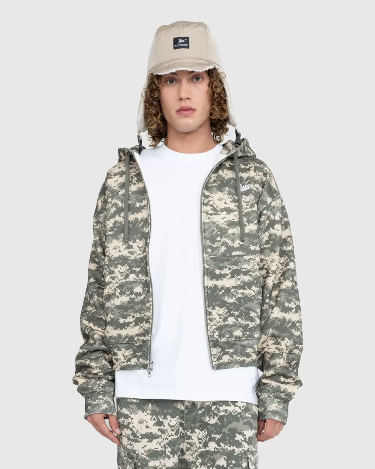 Digi Waffle Zip Kapuzenpullover Multi/Spray Camo>Patta Best Sale