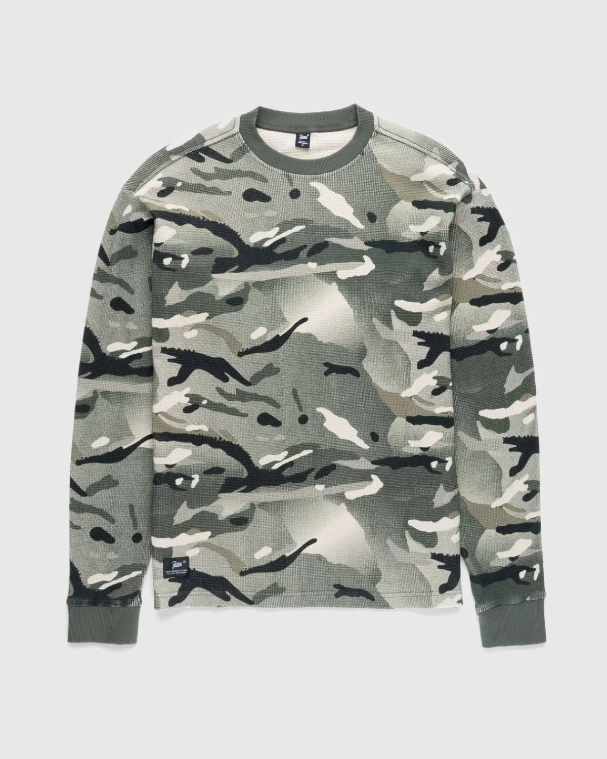 Männer Patta Spray Camo Waffle Langarm-T-Shirt Multi