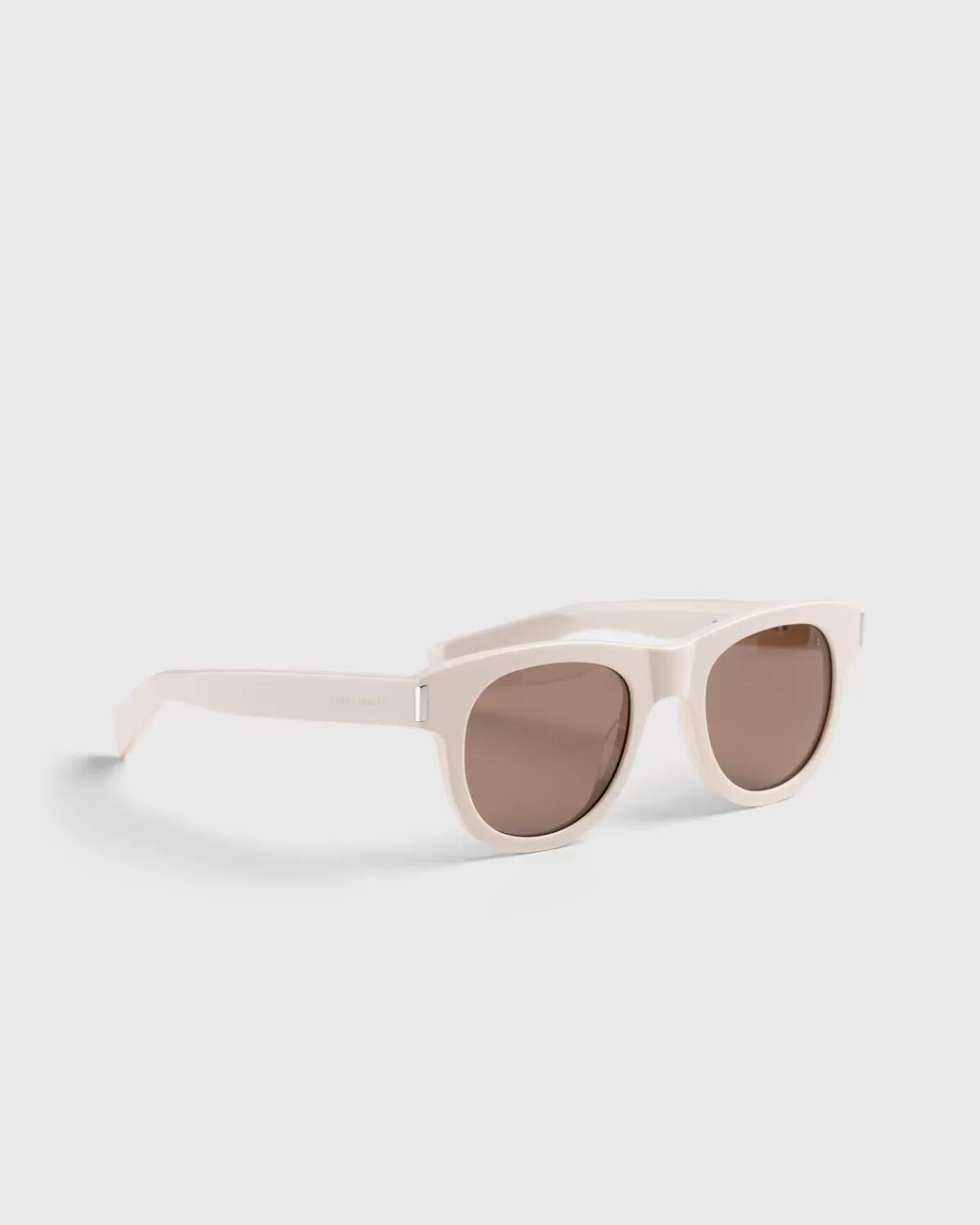 Männer Saint Laurent Sl 571 Sonnenbrille Mit Rundem Rahmen, Elfenbein/Braun