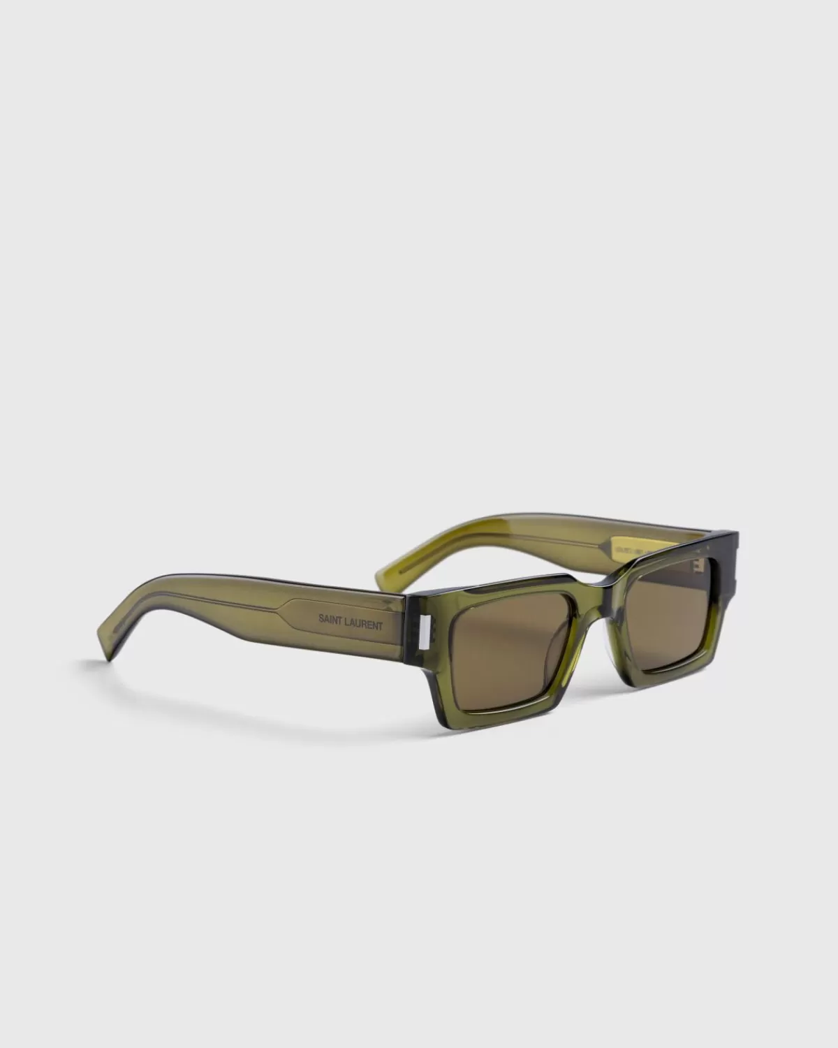 Männer Saint Laurent Sl 572 Sonnenbrille Mit Quadratischem Rahmen, Grun/Braun