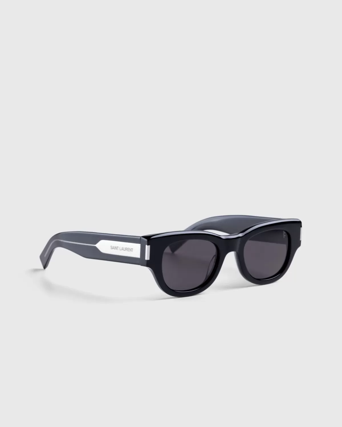 Männer Saint Laurent Sl 573 Cat-Eye-Sonnenbrille Schwarz/Kristall/Grau