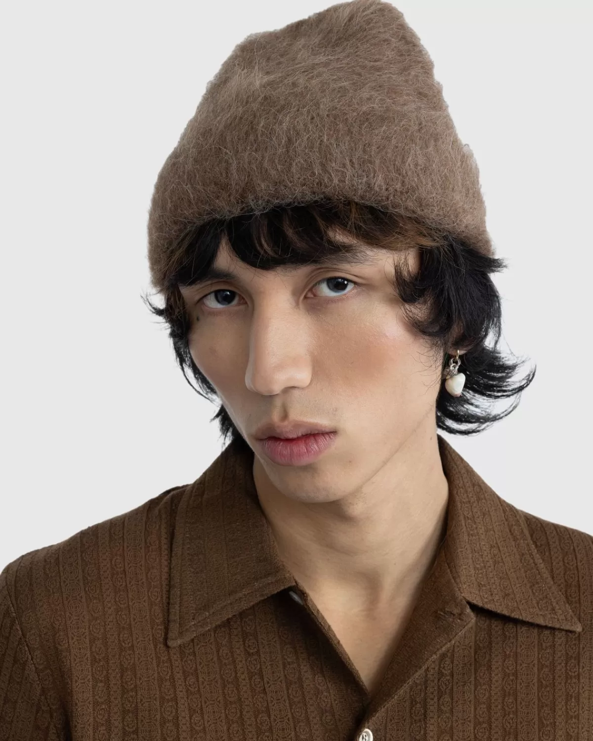 Männer Séfr Sefr Fuzzy Beanie Taupe Alpaka