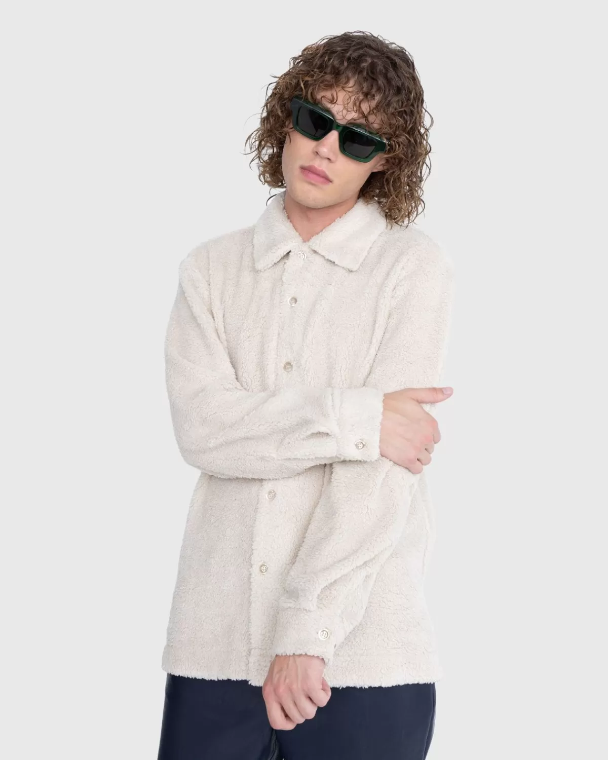 Sefr Sense Overshirt Polar White Fleece>Séfr Fashion