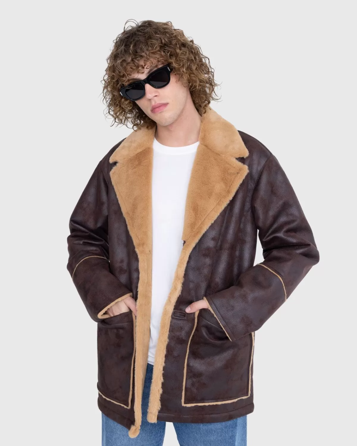 Sefr Sheridan Jacke Faux Shearling Braun>Séfr Store