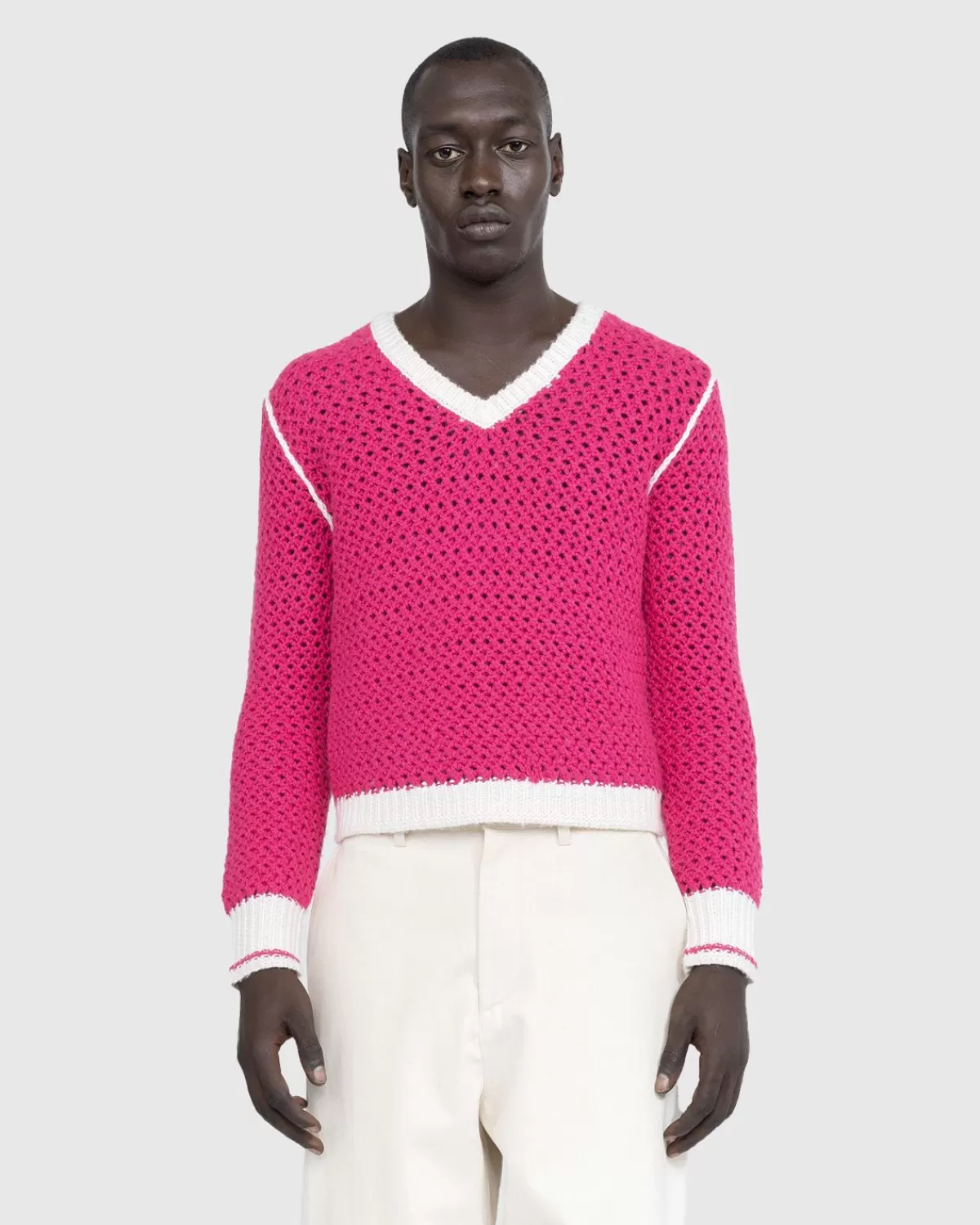 Gestrickter Pullover Mit V-Ausschnitt Flou Pink>Stockholm Surfboard Club Shop