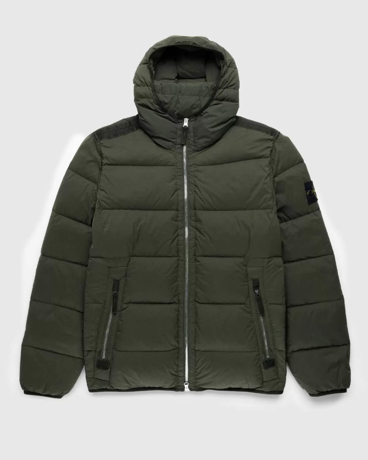 Echte Daunenjacke Oliv>Stone Island Best Sale