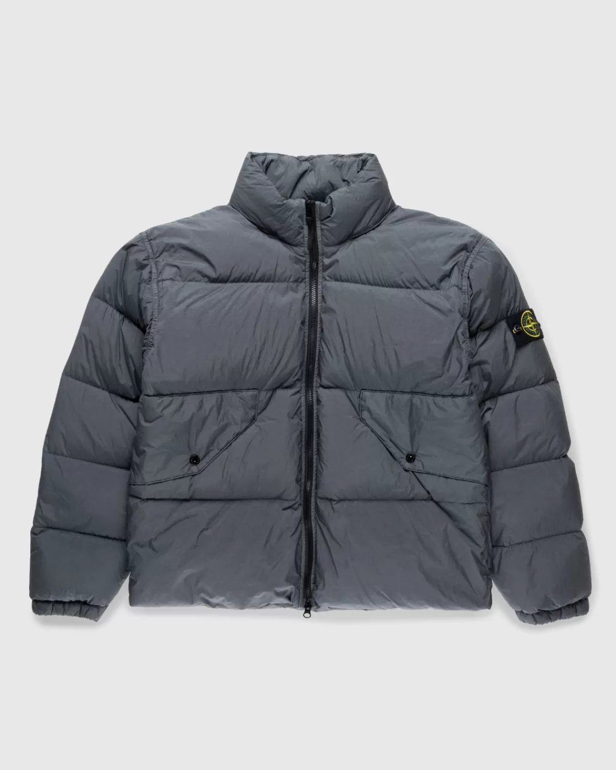 Stuckgefarbte Daunenjacke Aus Recyceltem Nylon In Bleigrau>Stone Island Cheap