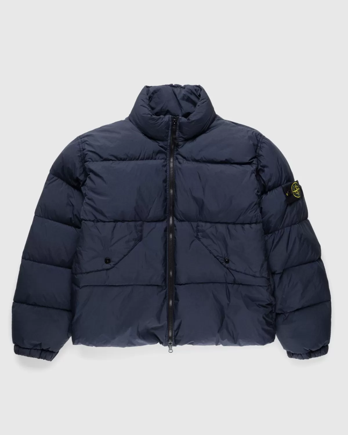 Stuckgefarbte Daunenjacke Aus Recyceltem Nylon In Marineblau>Stone Island Cheap