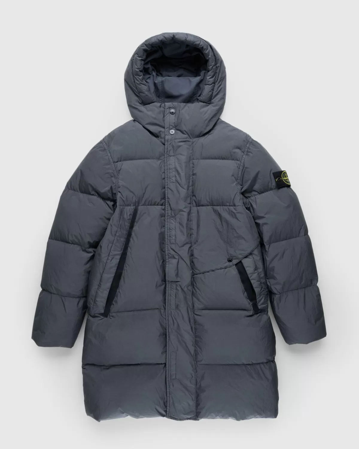 Stuckgefarbte Lange Jacke In Bleigrau>Stone Island Store