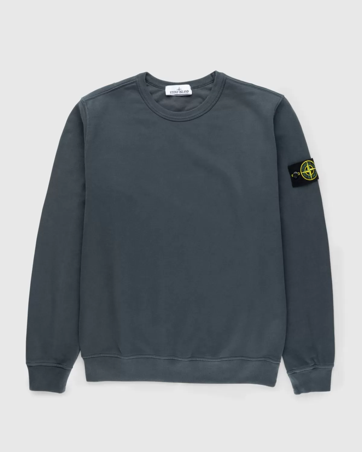 Stuckgefarbtes Geburstetes Fleece Mit Rundhalsausschnitt In Bleigrau>Stone Island Hot