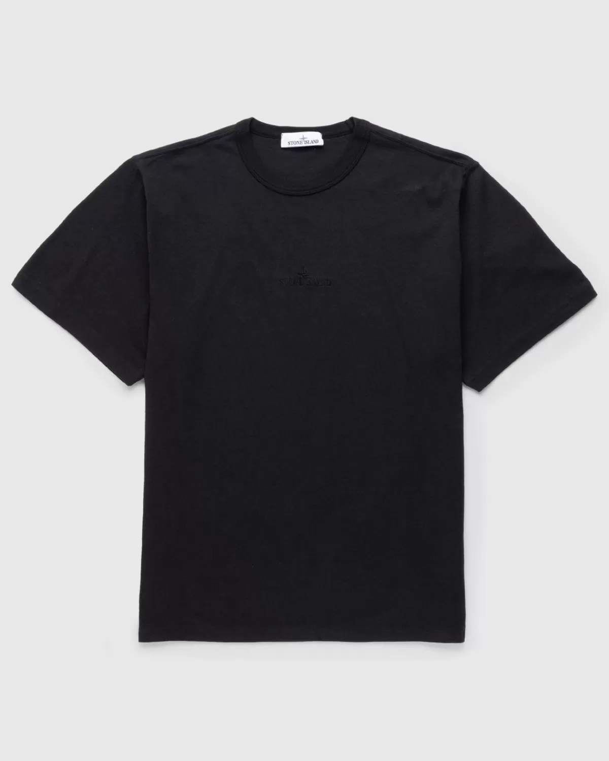 Männer Stone Island Stuckgefarbtes Logo-T-Shirt Schwarz