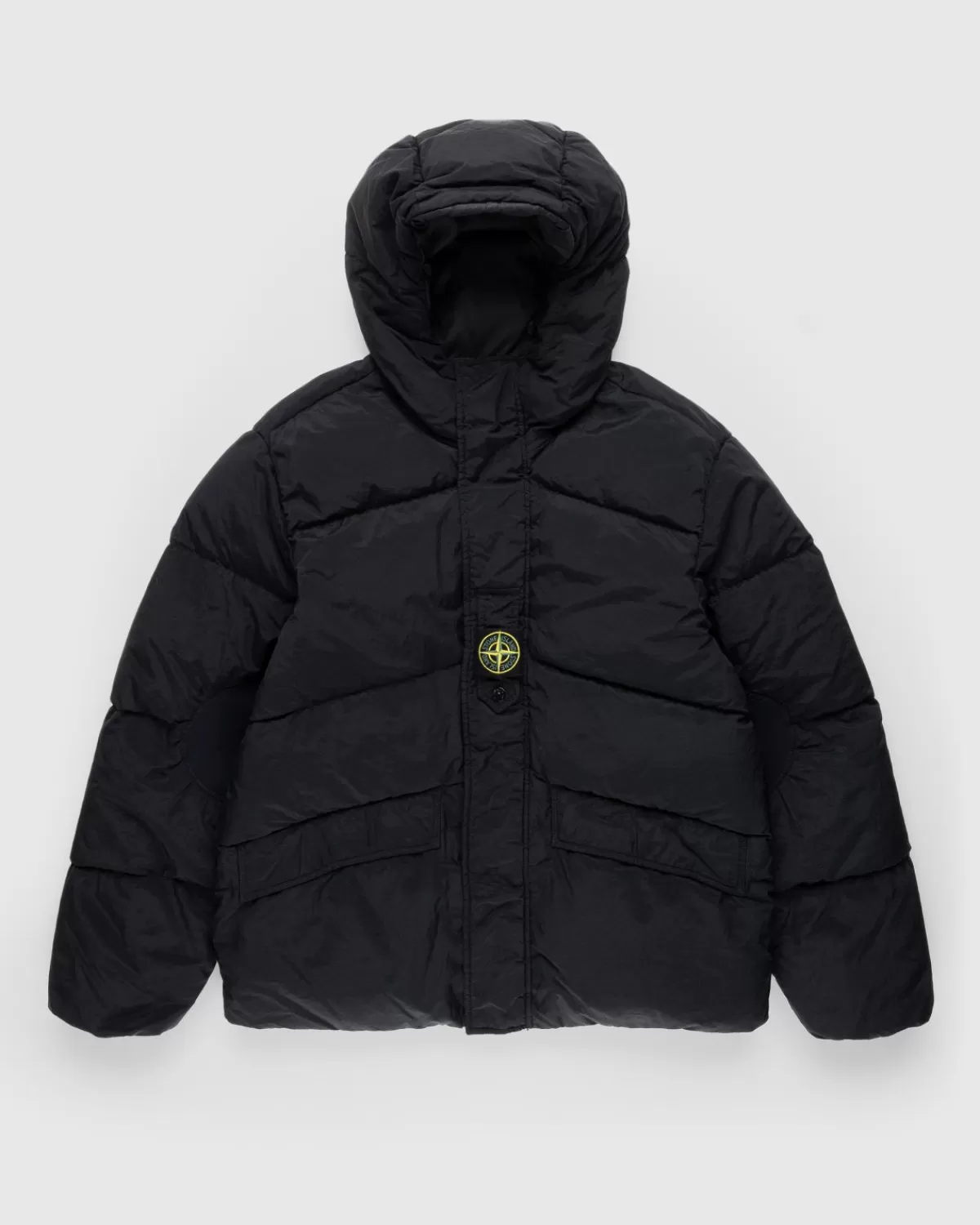 Wende-Daunenjacke Aus Nylon Und Metall In Schwarz>Stone Island Clearance