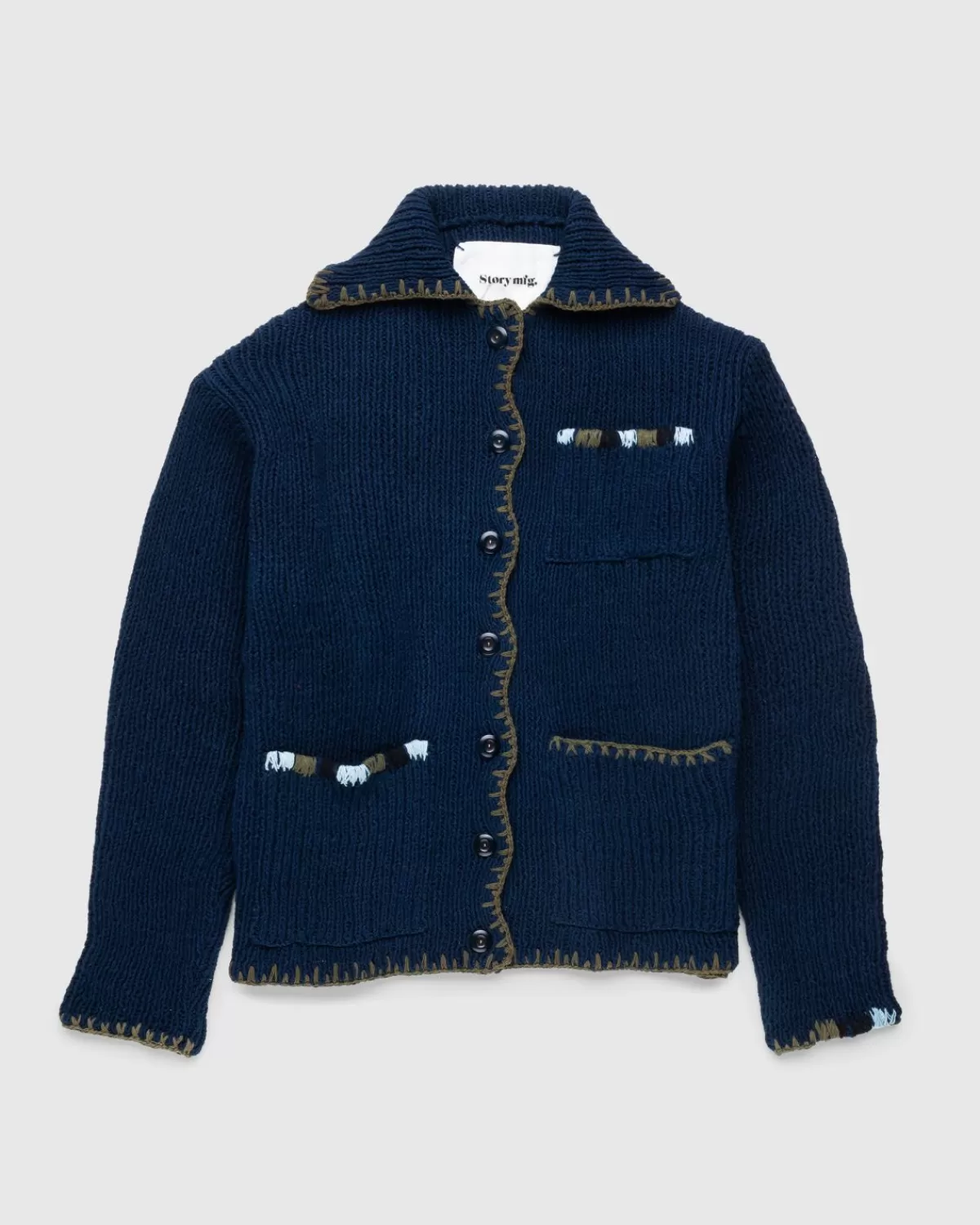 Story-Erstellung. Grandad Cardigan Indigo>Story mfg. Discount