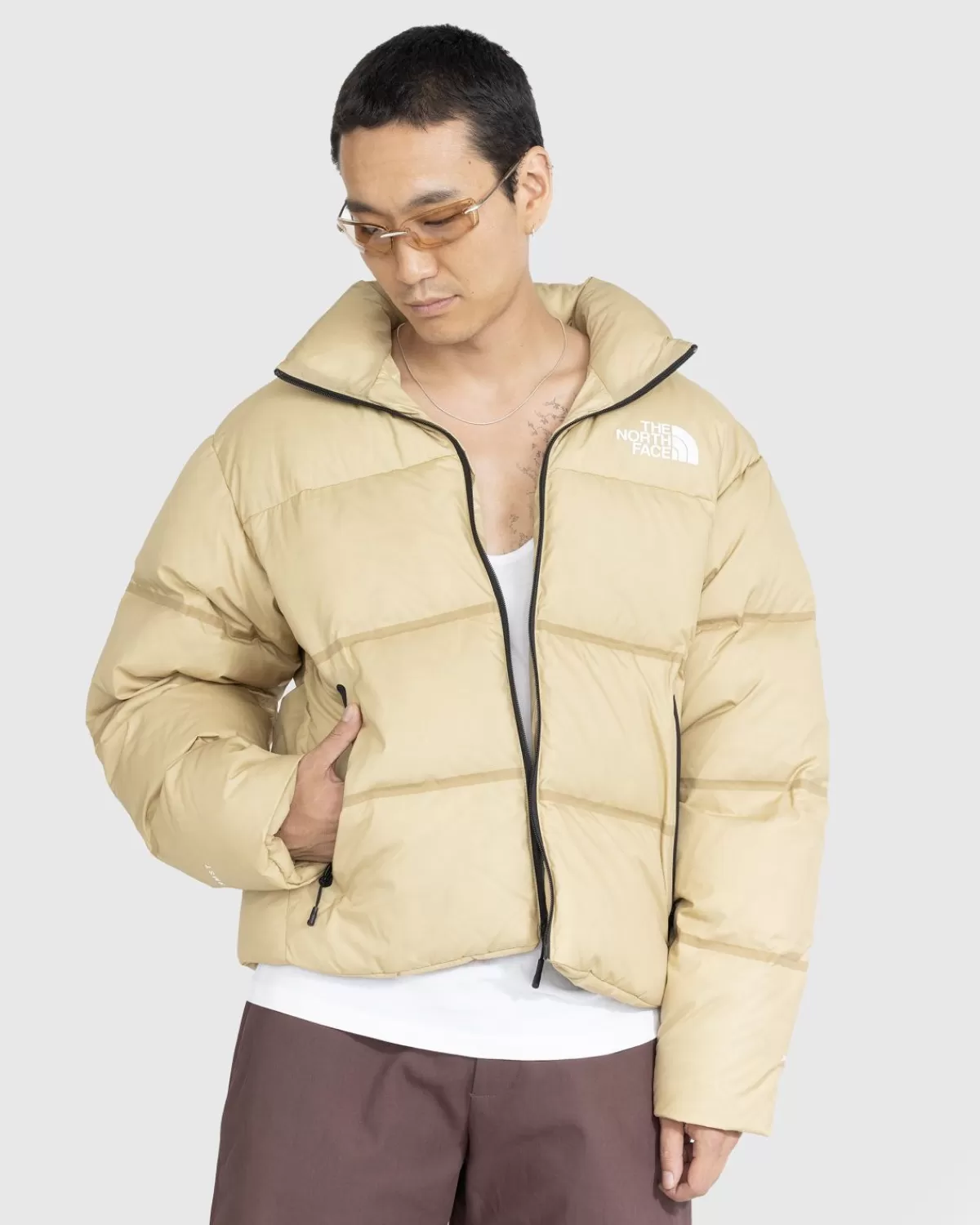 Nuptse Khaki Stone>The North Face Best