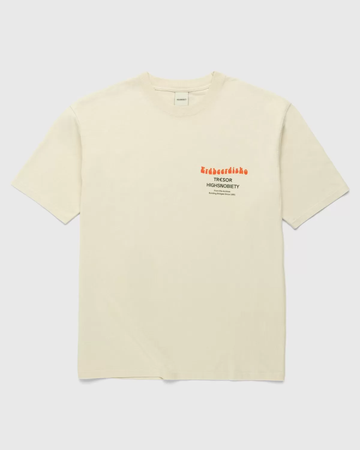 Männer Tresor X Highsnobiety Berlin, Berlin 3 Erdbeer-Disco-T-Shirt Eierschale