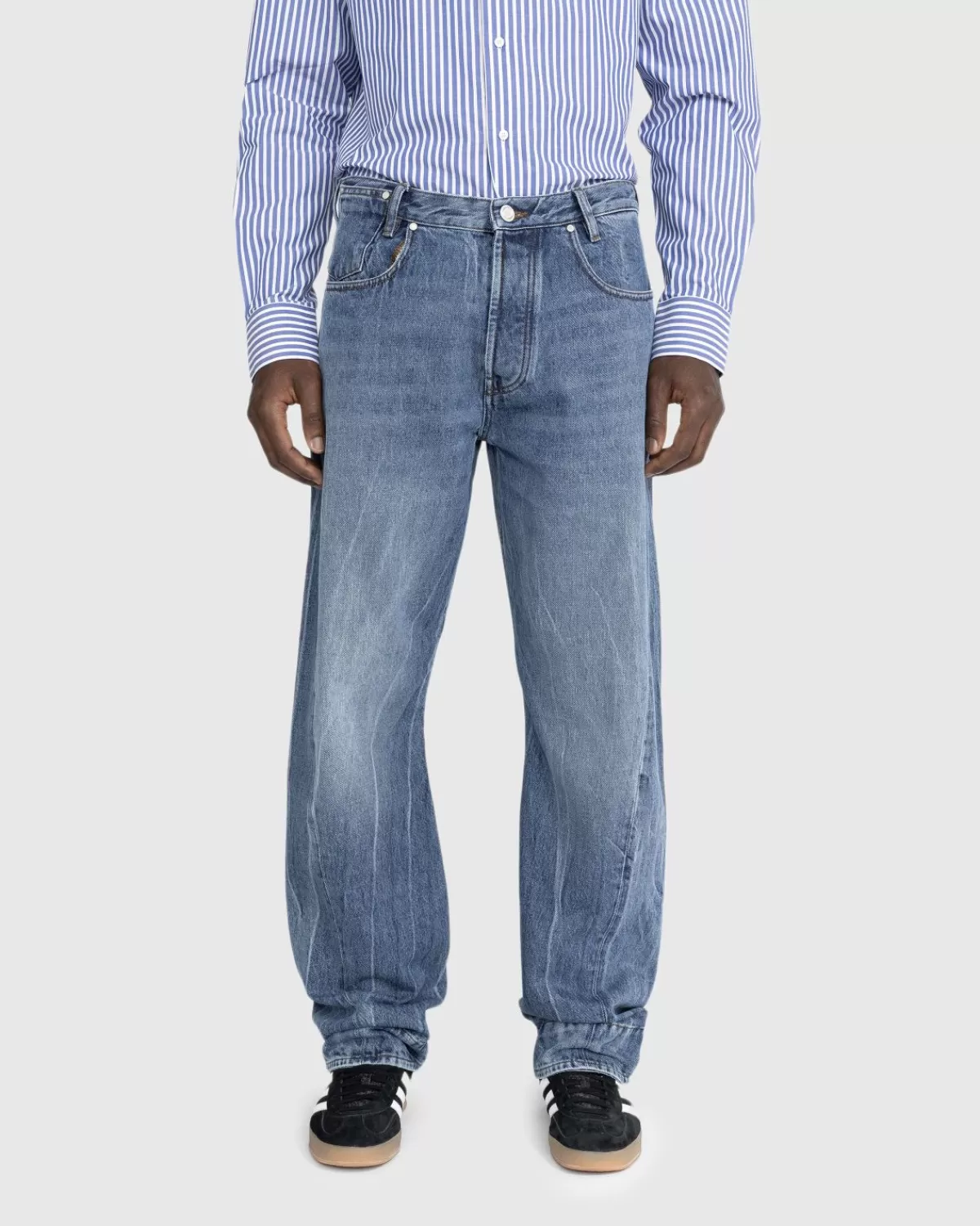 Five-Pocket-Twisted-Tapered-Jeans Blue Rigid>Trussardi Online