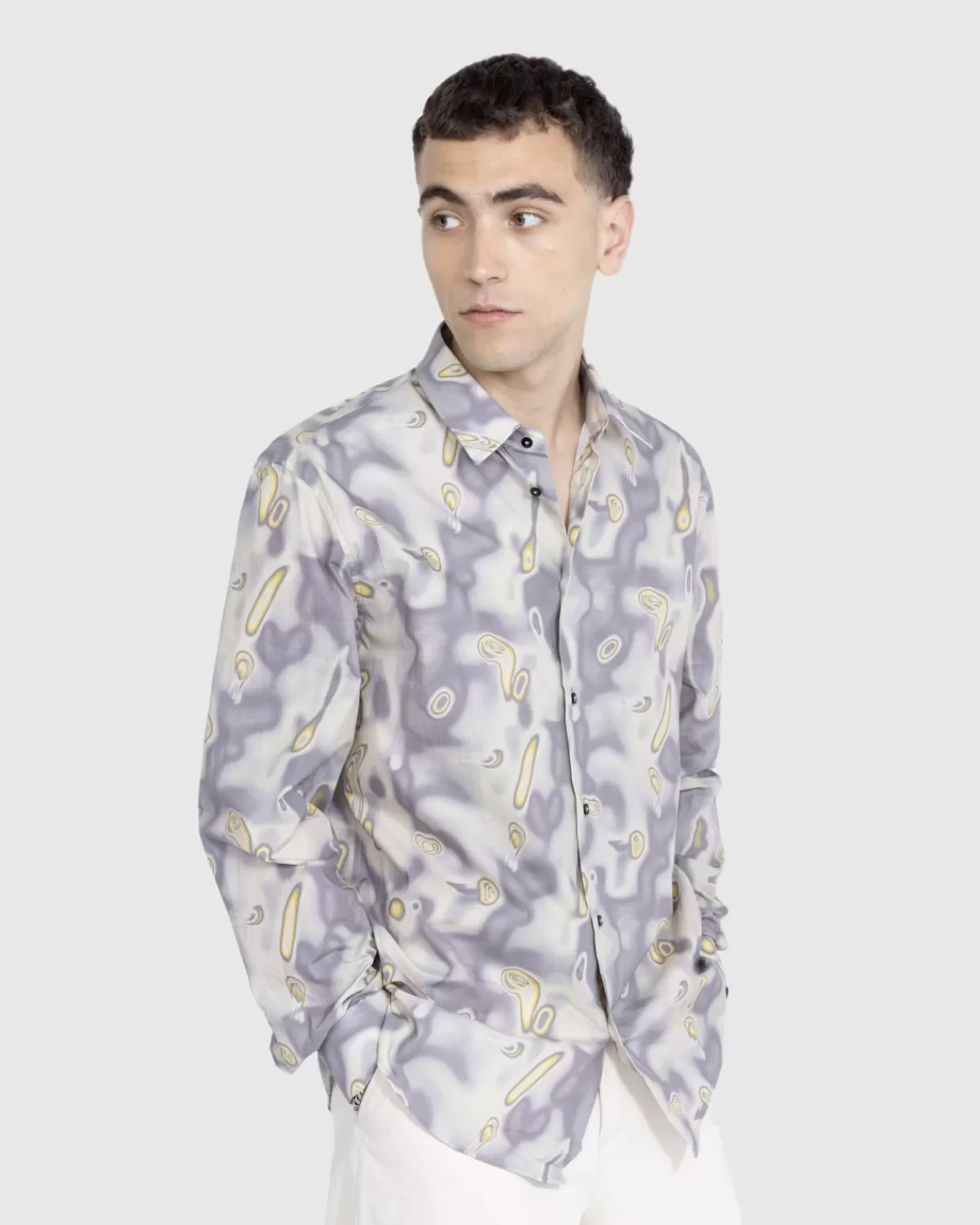 Hemd Mit Heatmap-Print Aus Baumwolle In Grau>Trussardi Online