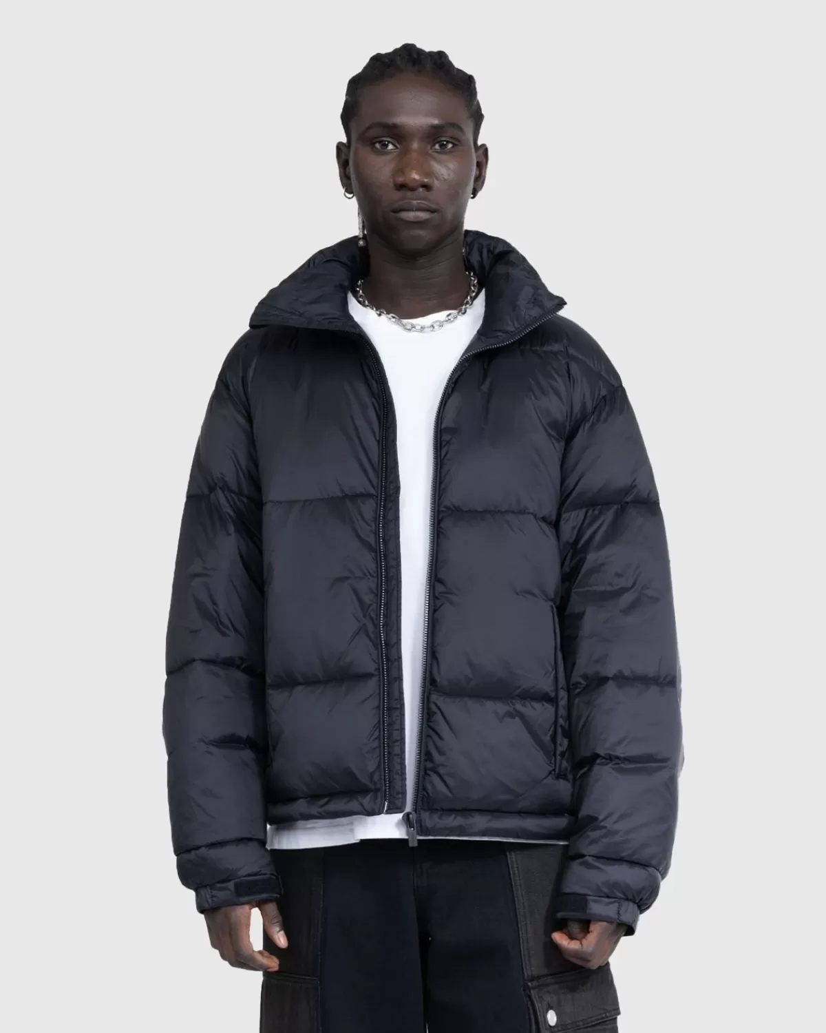 Nylon-Daunenjacke Schwarz>Trussardi Outlet