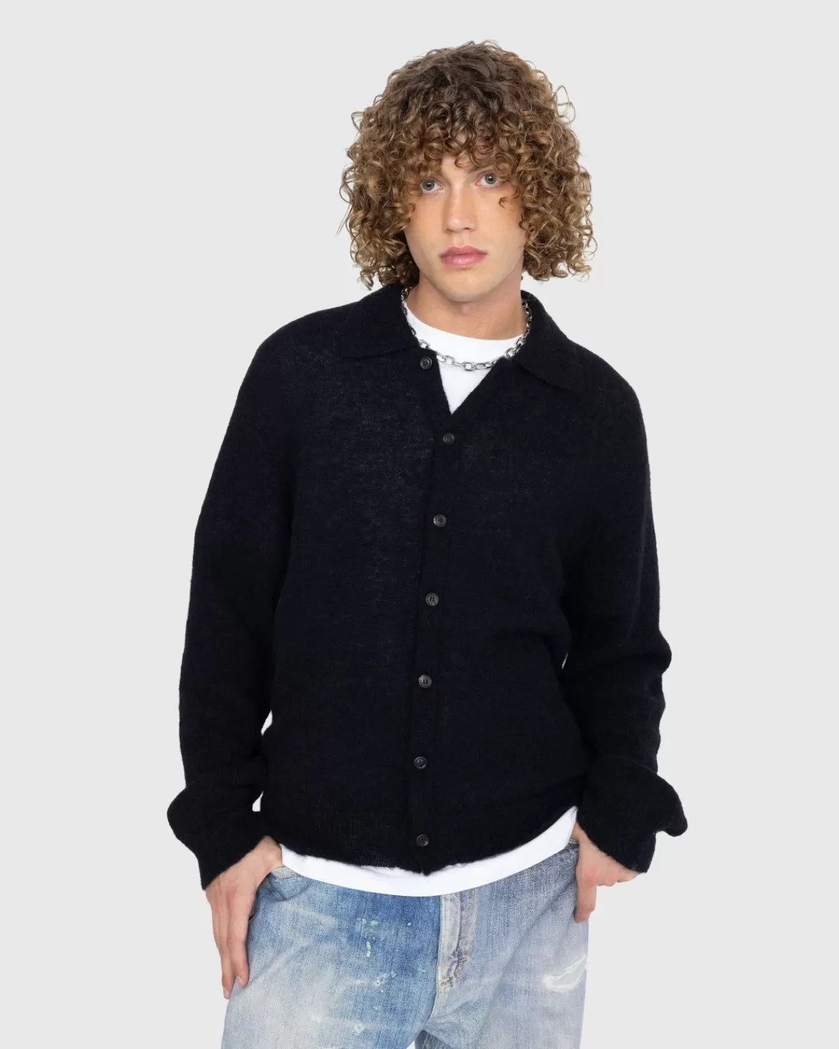 Unser Vermachtnis Evening Polo Black Fuzzy Alpaca>Our Legacy Hot