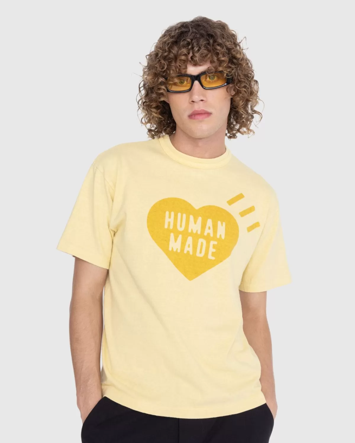 Männer Human Made Von Menschen Gemacht Ningen-Sei Pflanzengefarbtes T-Shirt Gelb