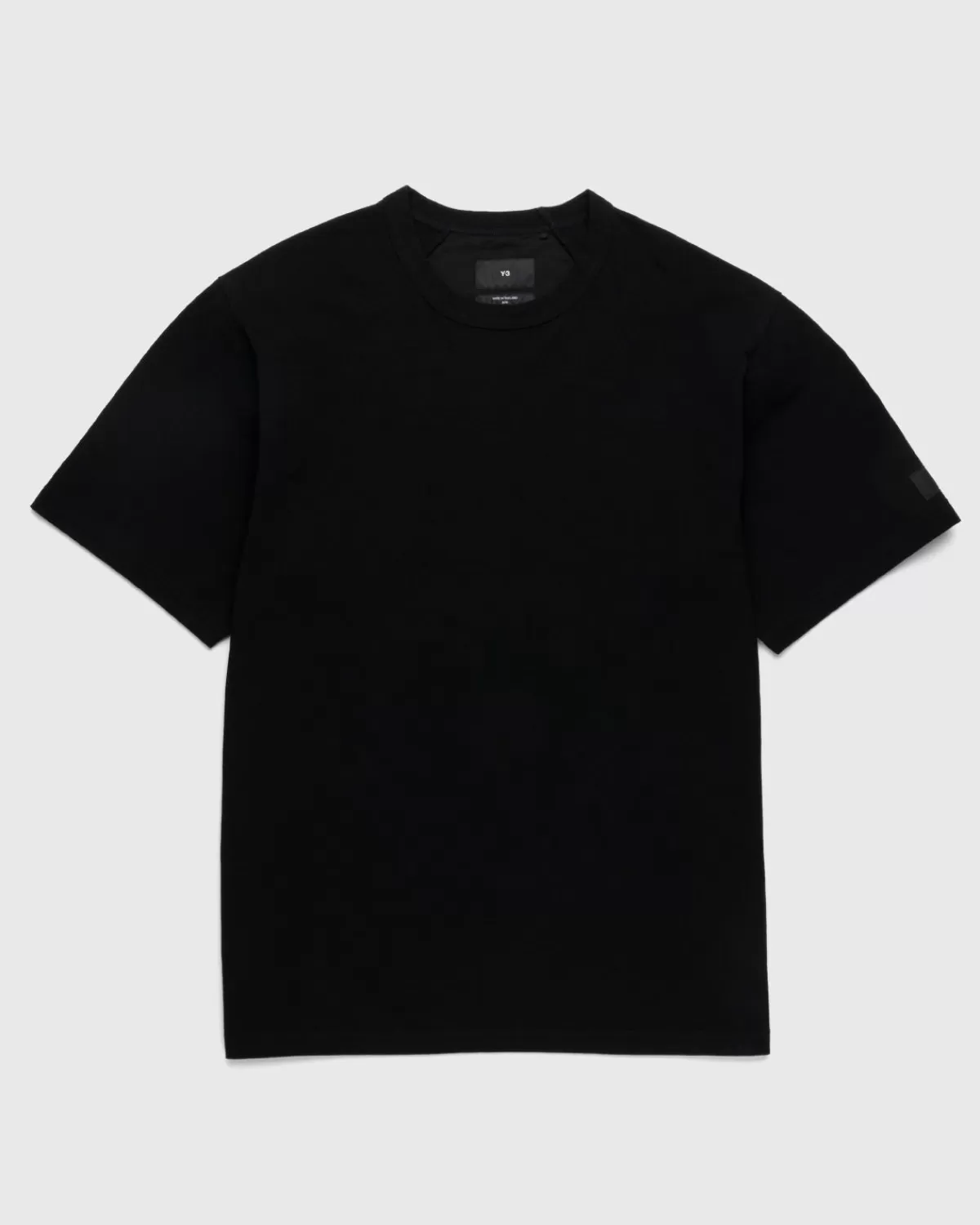 Männer Y-3 Krepp-Kurzarm-T-Shirt Schwarz