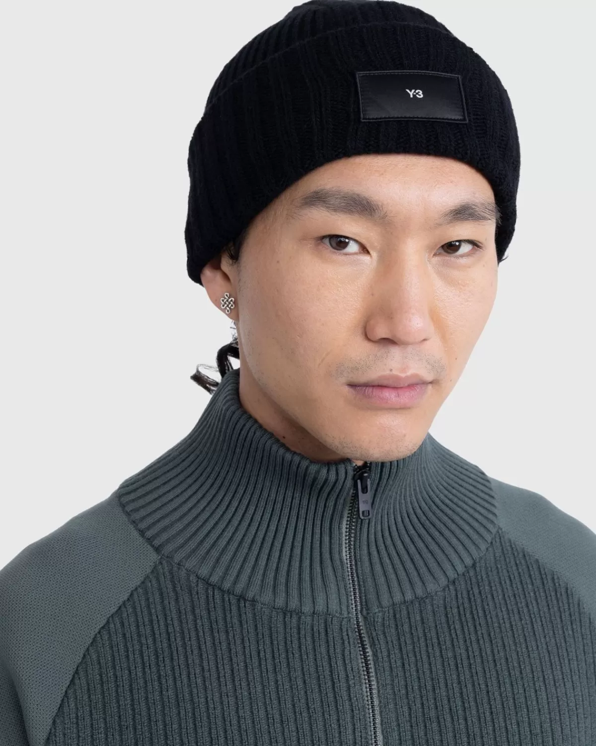 Männer Y-3 Logo Patch Beanie Schwarz