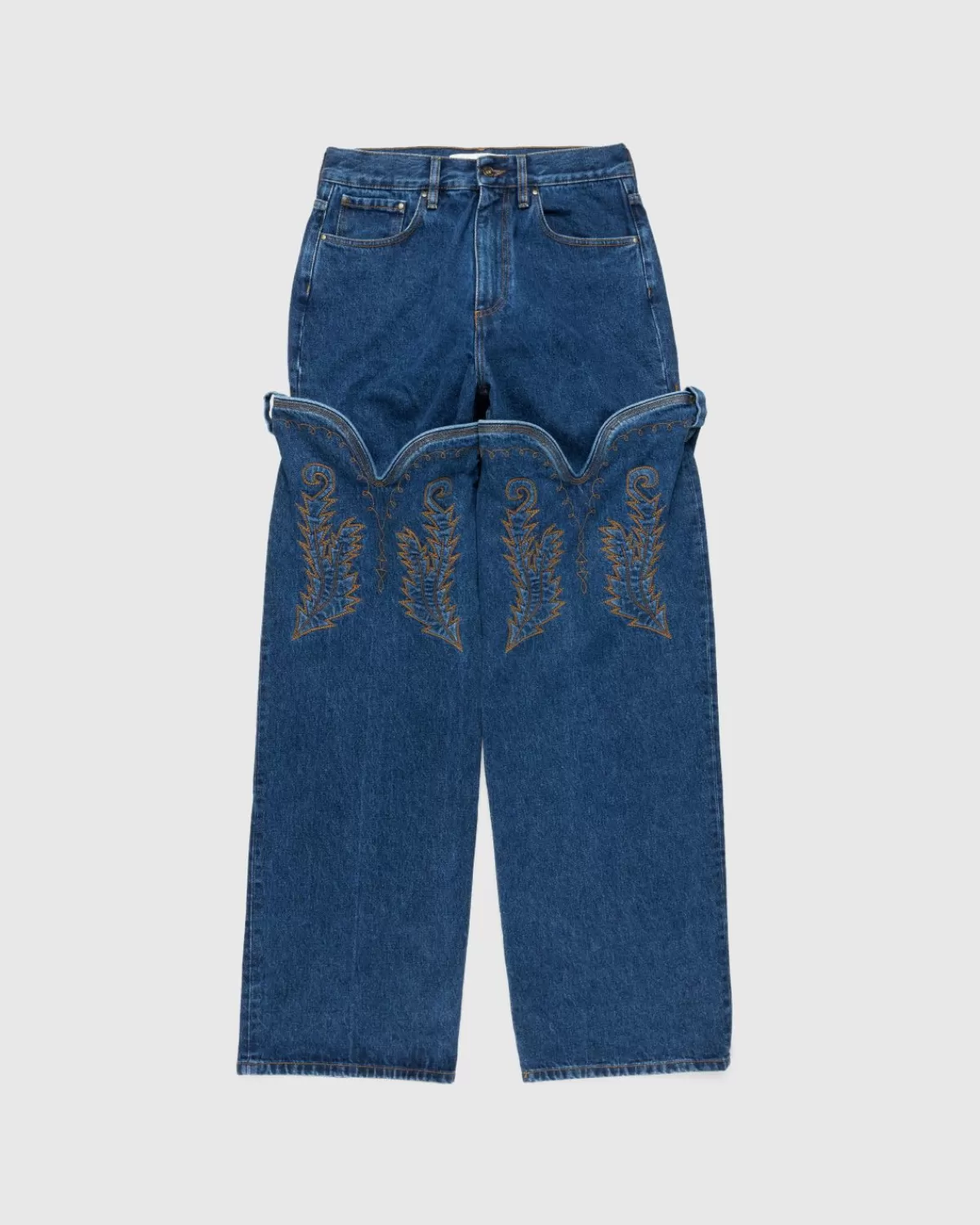 Klassische Maxi-Jeans Mit Cowboy-Manschette, Marineblau>Y/Project Cheap