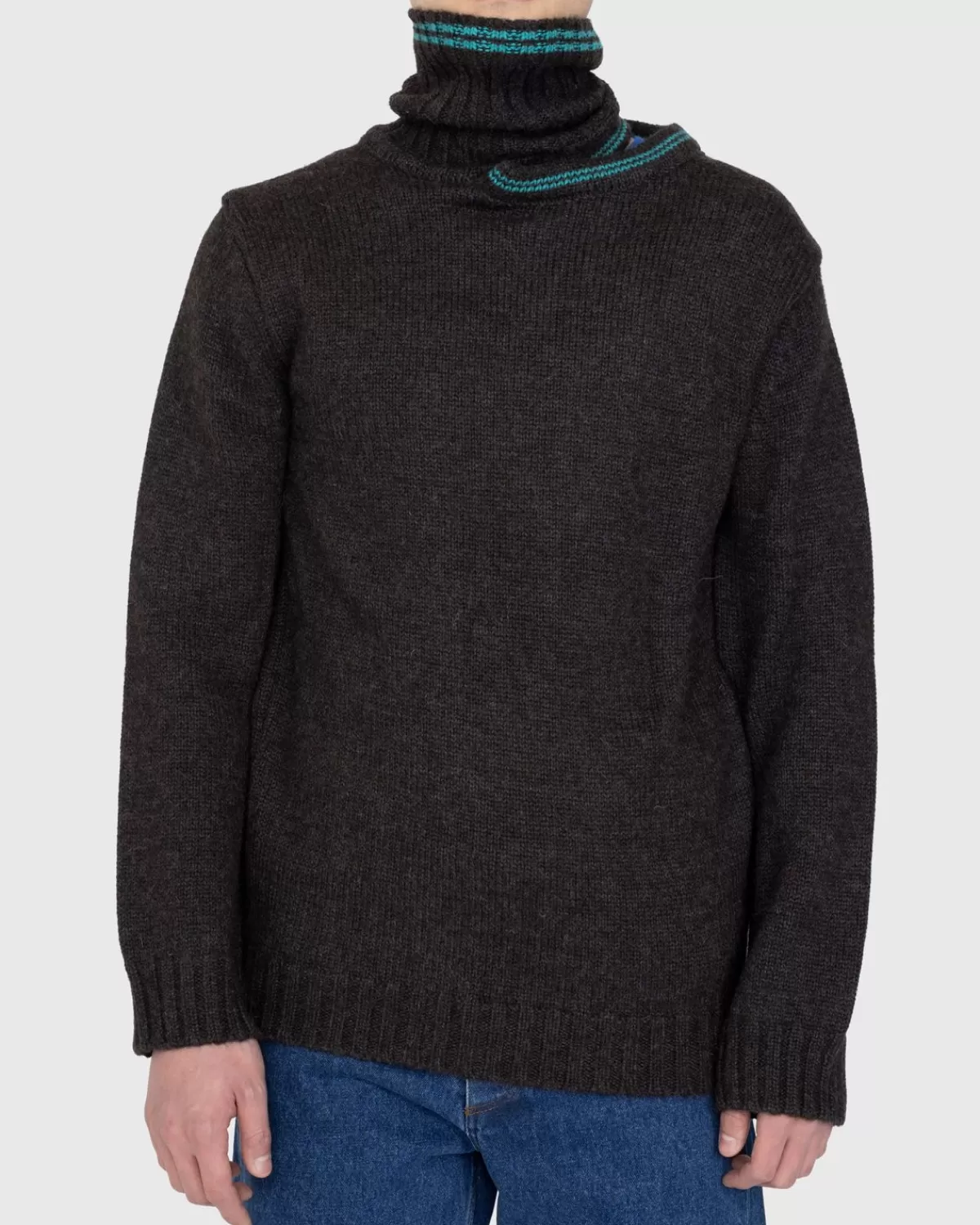 Klassischer, Doppelhalsiger, Ubergroser Pullover In Braun>Y/Project Fashion