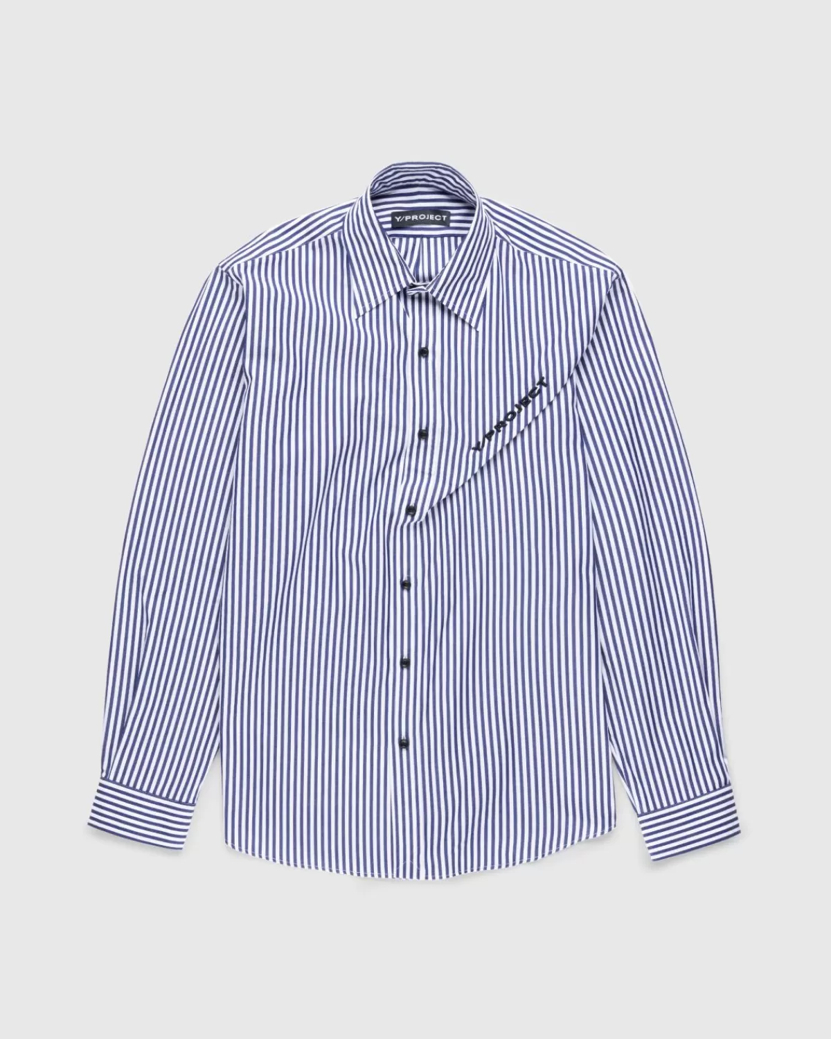 Pinched Logo Stripe Shirt Marineblau/Weis>Y/Project Sale